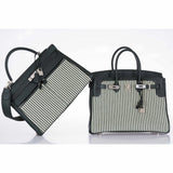 Hermes Birkin 35 Ecru Vert Anglais Toile Riga Swift Palladium Hardware