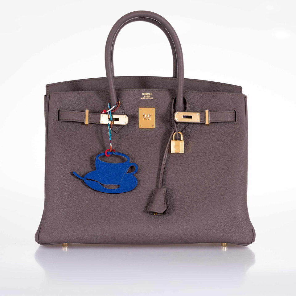 Hermes Birkin 35 Etain Tin Grey Togo Gold Hardware