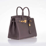 Hermes Birkin 35 Etain Tin Grey Togo Gold Hardware