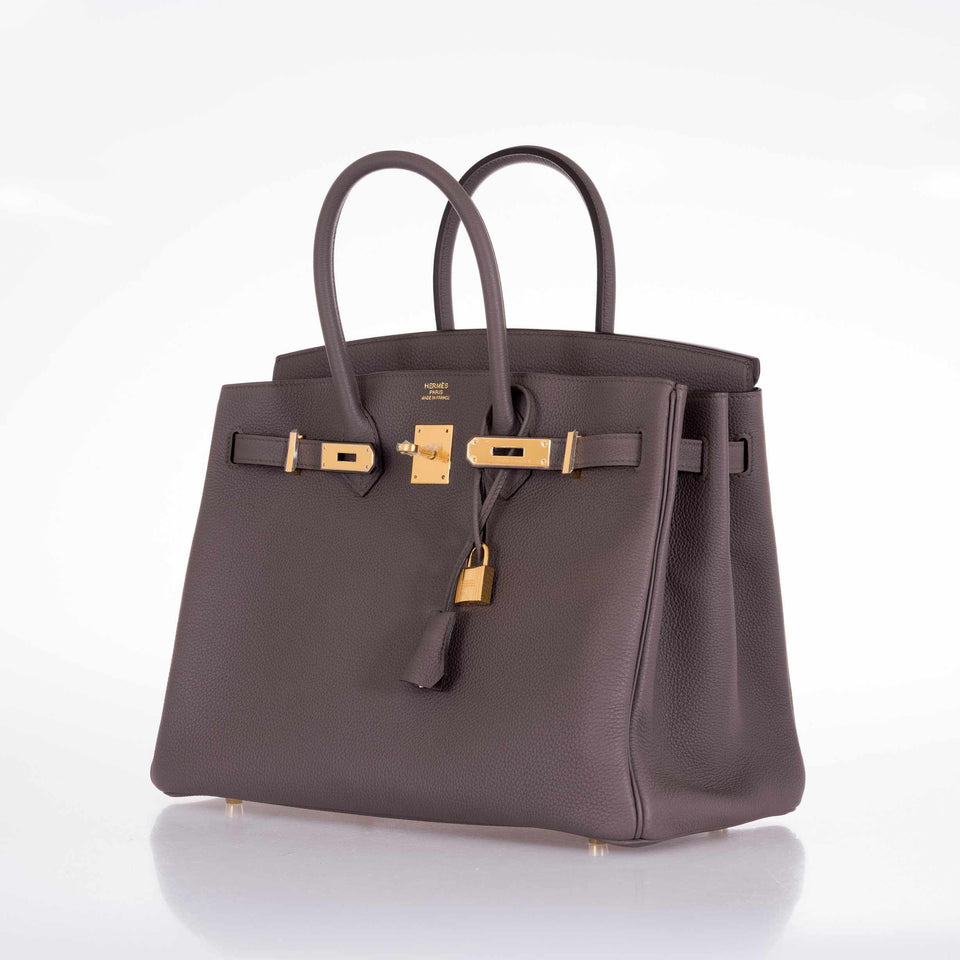 Hermes Birkin 35 Etain Tin Grey Togo Gold Hardware