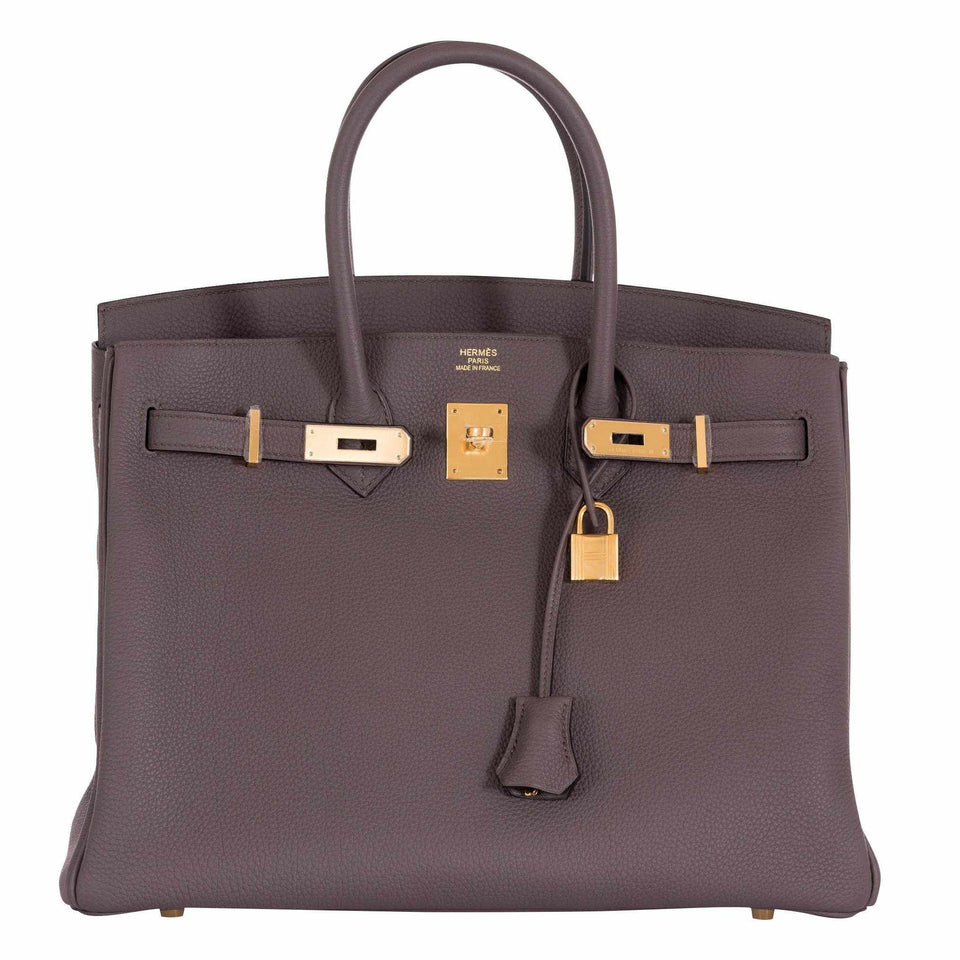 Hermes Birkin 35 Etain Tin Grey Togo Gold Hardware