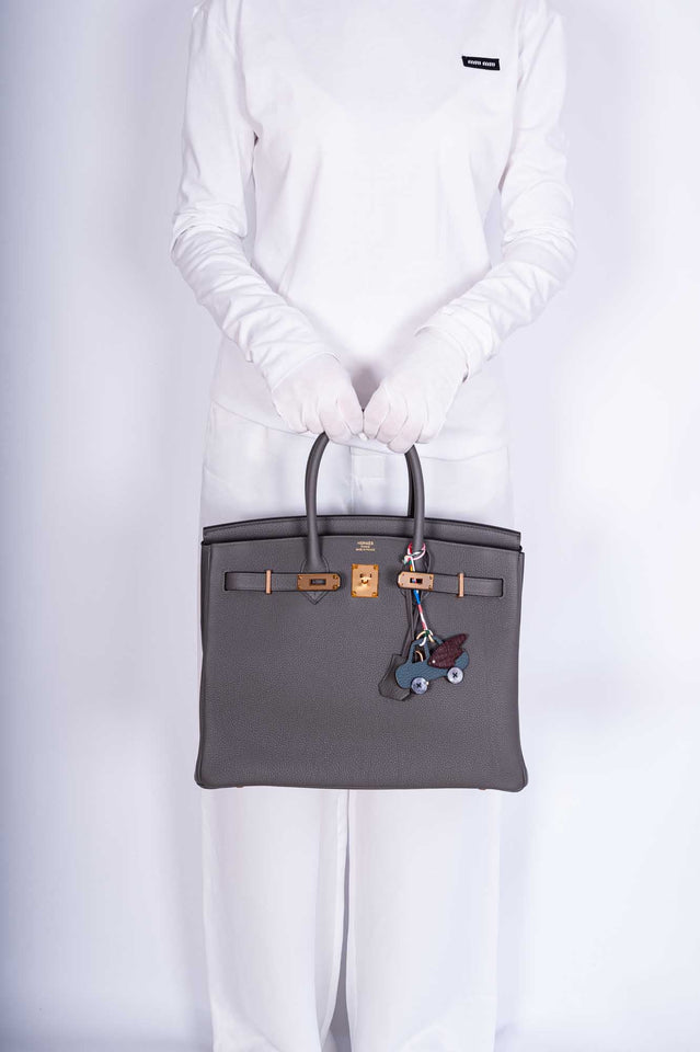 Hermes Birkin 35 Etain Togo with Rose Gold Hardware
