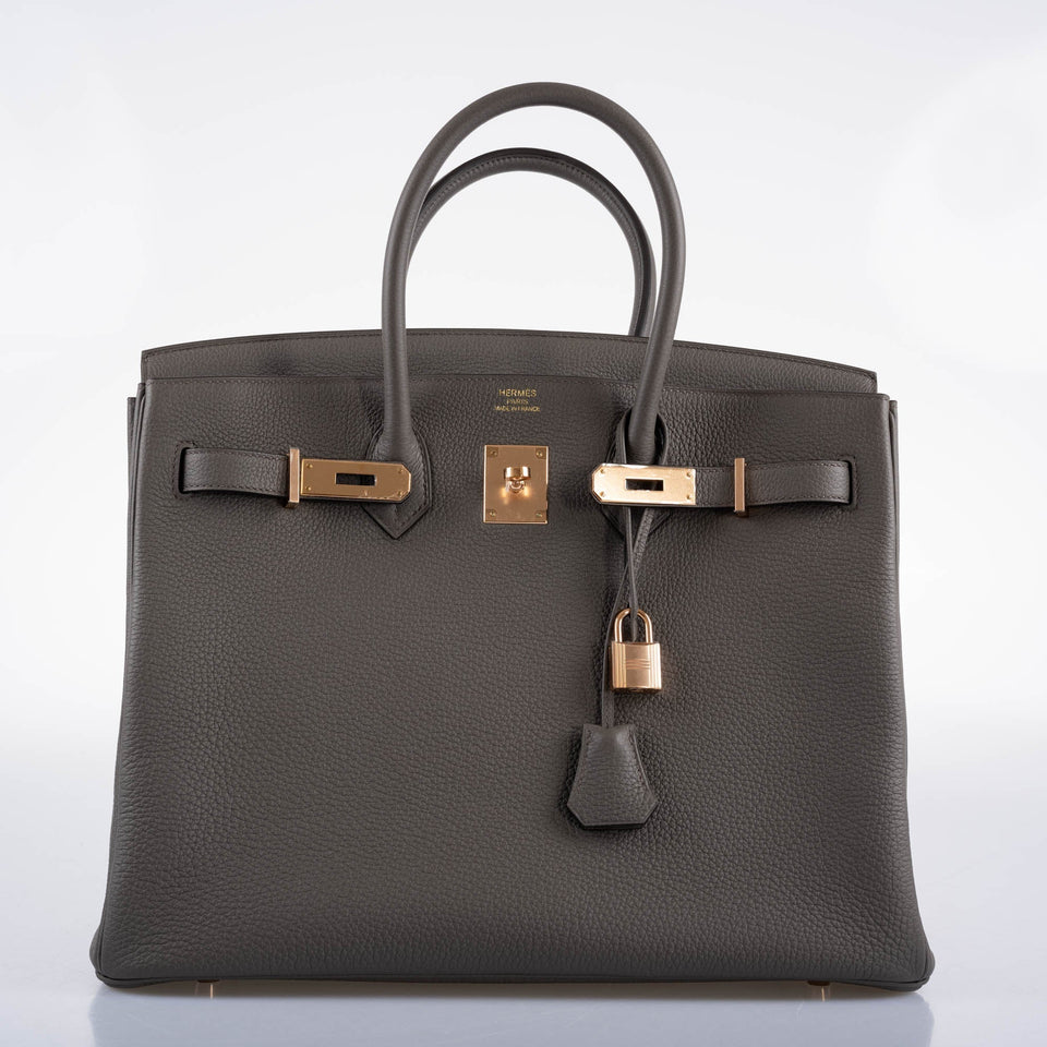 Hermes Birkin 35 Etain Togo with Rose Gold Hardware