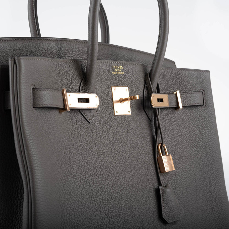 Hermes Birkin 35 Etain Togo with Rose Gold Hardware