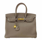 HermesEtoupe Togo Birkin 35 Bag GHW