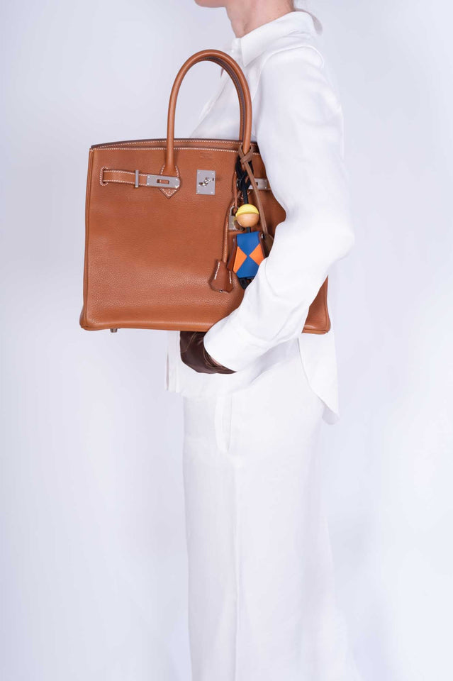 Hermes Birkin 35 Fauve Barenia Faubourg Palladium Hardware