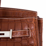 Hermes Birkin 35 Fauve Barenia Niloticus Crocodile Palladium Hardware