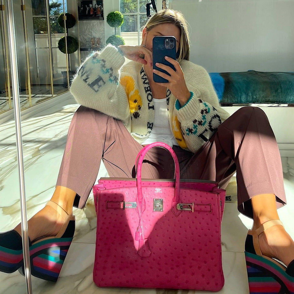 Hermes Birkin 35 Fuchsia Ostrich with Palladium Hardware