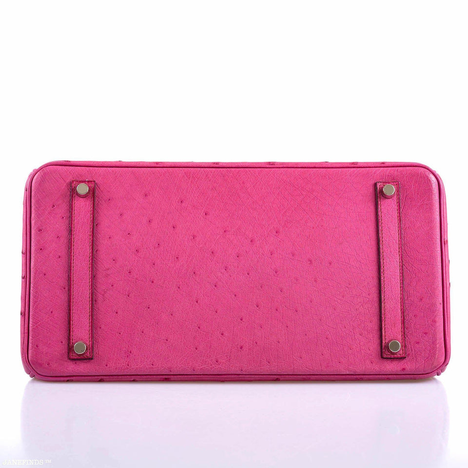 Hermes Birkin 35 Fuchsia Ostrich with Palladium Hardware