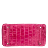 Hermes Birkin 35 Fuchsia Porosus Crocodile with Palladium Hardware - 2011, O Square
