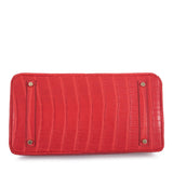 Hermes Birkin 35 Geranium Matte Alligator Gold Hardware