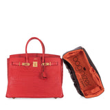 Hermes Birkin 35 Geranium Matte Alligator Gold Hardware