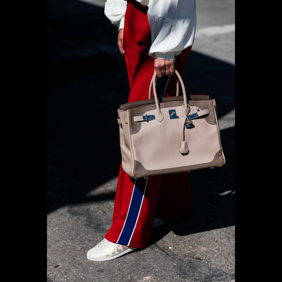 Hermes Birkin 35 Ghillies Argile Etoupe Swift Palladium Hardware