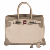 Hermes Birkin 35 Ghillies Argile Etoupe Swift Palladium Hardware