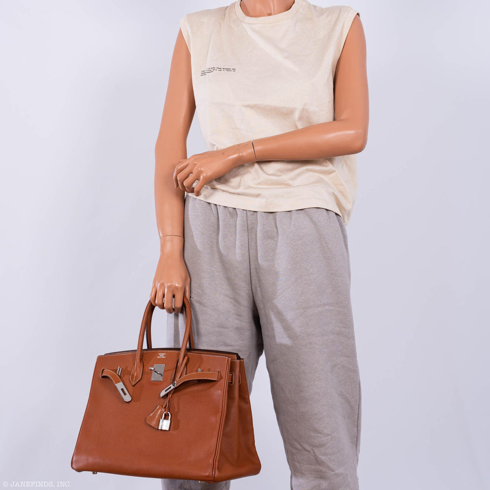 Hermes Birkin 35 Gold Epsom Palladium Hardware