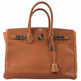 Hermes Birkin 35 Gold Epsom Palladium Hardware