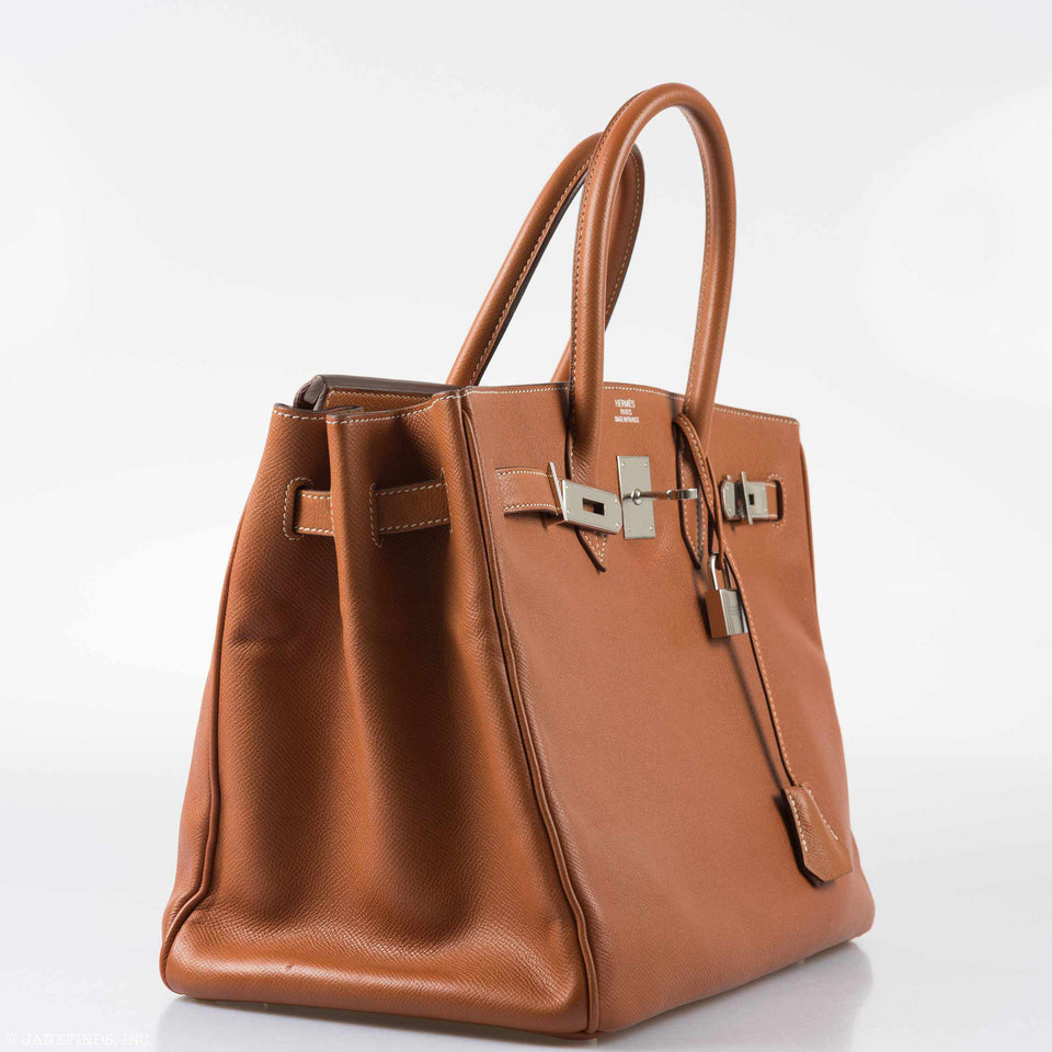 Hermes Birkin 35 Gold Epsom Palladium Hardware