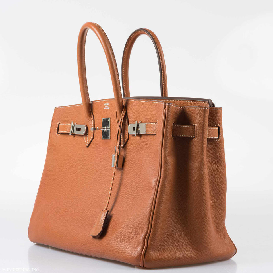 Hermes Birkin 35 Gold Epsom Palladium Hardware