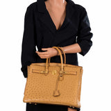 Hermes Birkin 35 Gold Ostrich Gold Hardware