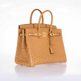 Hermes Birkin 35 Gold Ostrich Gold Hardware