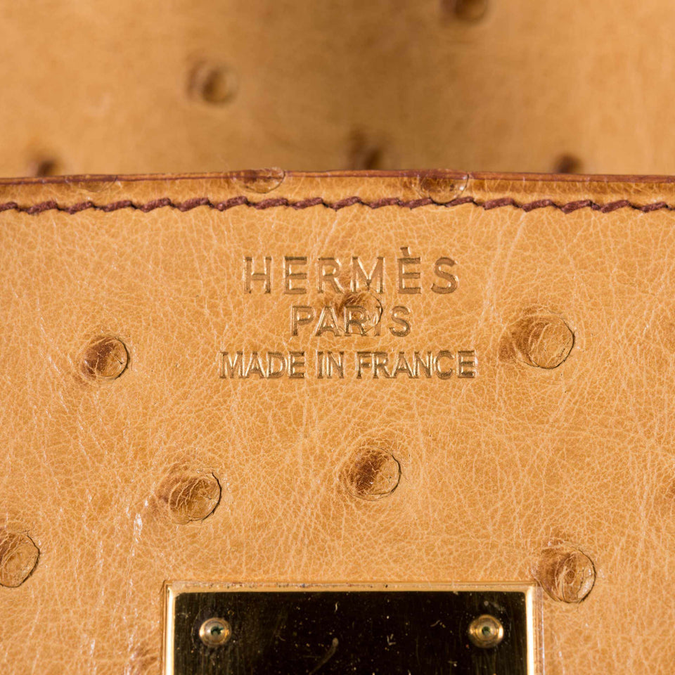 Hermes Birkin 35 Gold Ostrich Gold Hardware
