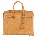 Hermes Birkin 35 Gold Ostrich Gold Hardware