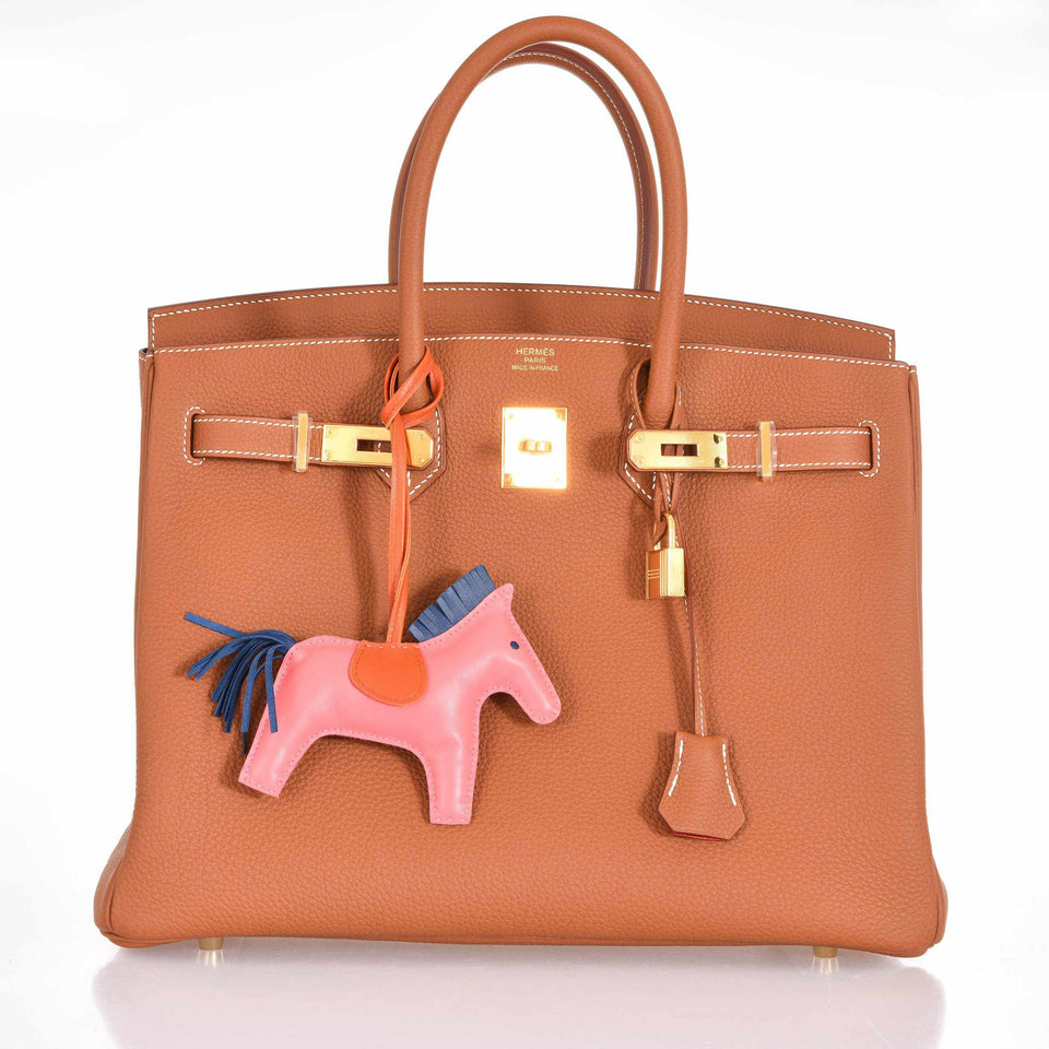 Hermes Birkin 35 Gold Verso Geranium Togo Gold Hardware