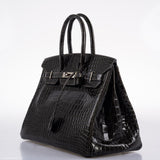 Hermes Birkin 35 Graphite Porosus Crocodile with Palladium Hardware