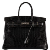 Hermes Birkin 35 Graphite Porosus Crocodile with Palladium Hardware