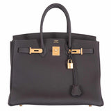 Hermes Birkin 35 Gray Graphite Togo Gold Hardware
