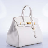 Hermes Birkin 35 Gris Pale Togo Gold Hardware