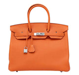 HermesBirkin 35 Bag H Orange Togo Leather