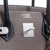 Hermes Birkin 35 HSS Bi-Color Etain & Black Epsom Brushed Palladium Hardware