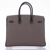 Hermes Birkin 35 HSS Bi-Color Etain & Black Epsom Brushed Palladium Hardware