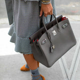 Hermes Birkin 35 HSS Bi-Color Etain & Rouge Vif Togo Palladium Hardware