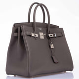 Hermes Birkin 35 HSS Bi-Color Etain & Rouge Vif Togo Palladium Hardware