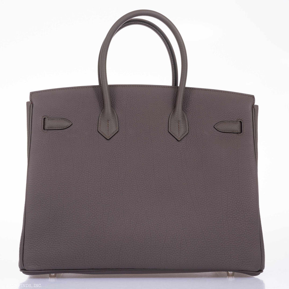 Hermes Birkin 35 HSS Bi-Color Etain & Rouge Vif Togo Palladium Hardware
