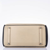 Hermes Birkin 35 HSS Black & Parchemin Togo Leather Palladium Hardware - 2009, M Square