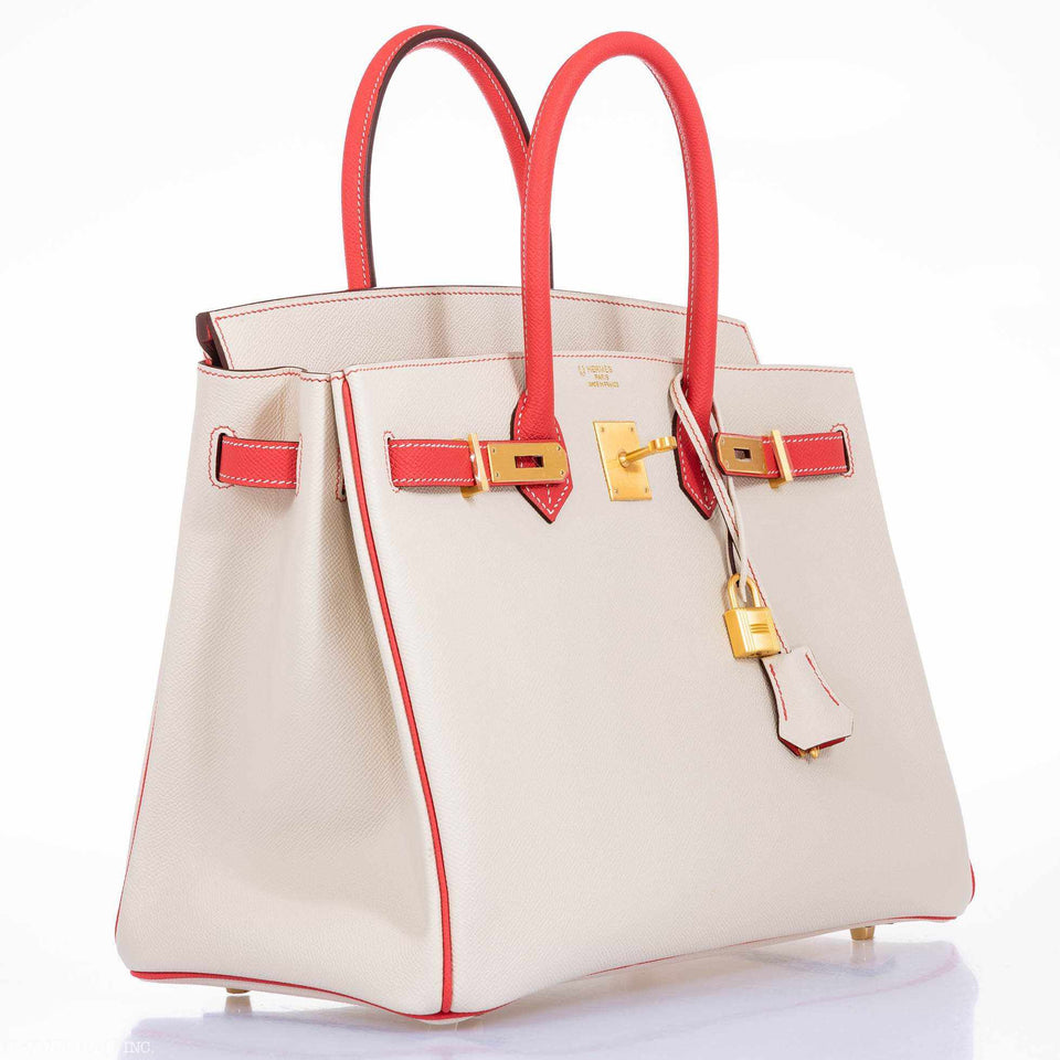 Hermes Birkin 35 HSS Craie, Rose Jaipur Epsom Brushed Gold Hardware