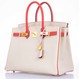 Hermes Birkin 35 HSS Craie, Rose Jaipur Epsom Brushed Gold Hardware