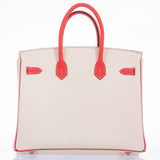 Hermes Birkin 35 HSS Craie, Rose Jaipur Epsom Brushed Gold Hardware