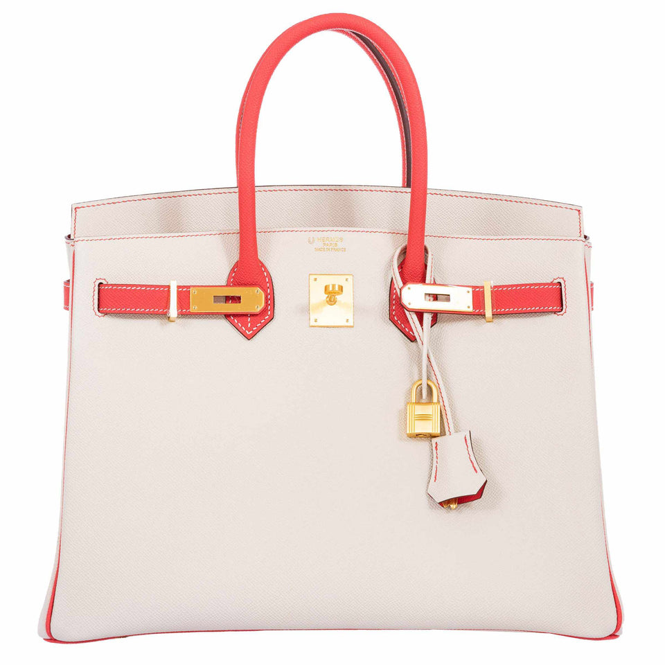 Hermes Birkin 35 HSS Craie, Rose Jaipur Epsom Brushed Gold Hardware