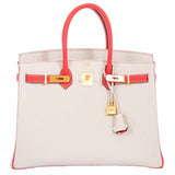 Hermes Birkin 35 HSS Craie, Rose Jaipur Epsom Brushed Gold Hardware