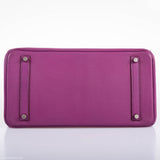 Hermes Birkin 35 HSS Cyclamen & Iris Chèvre Goatskin Brushed Palladium Hardware - 2009 M, Square