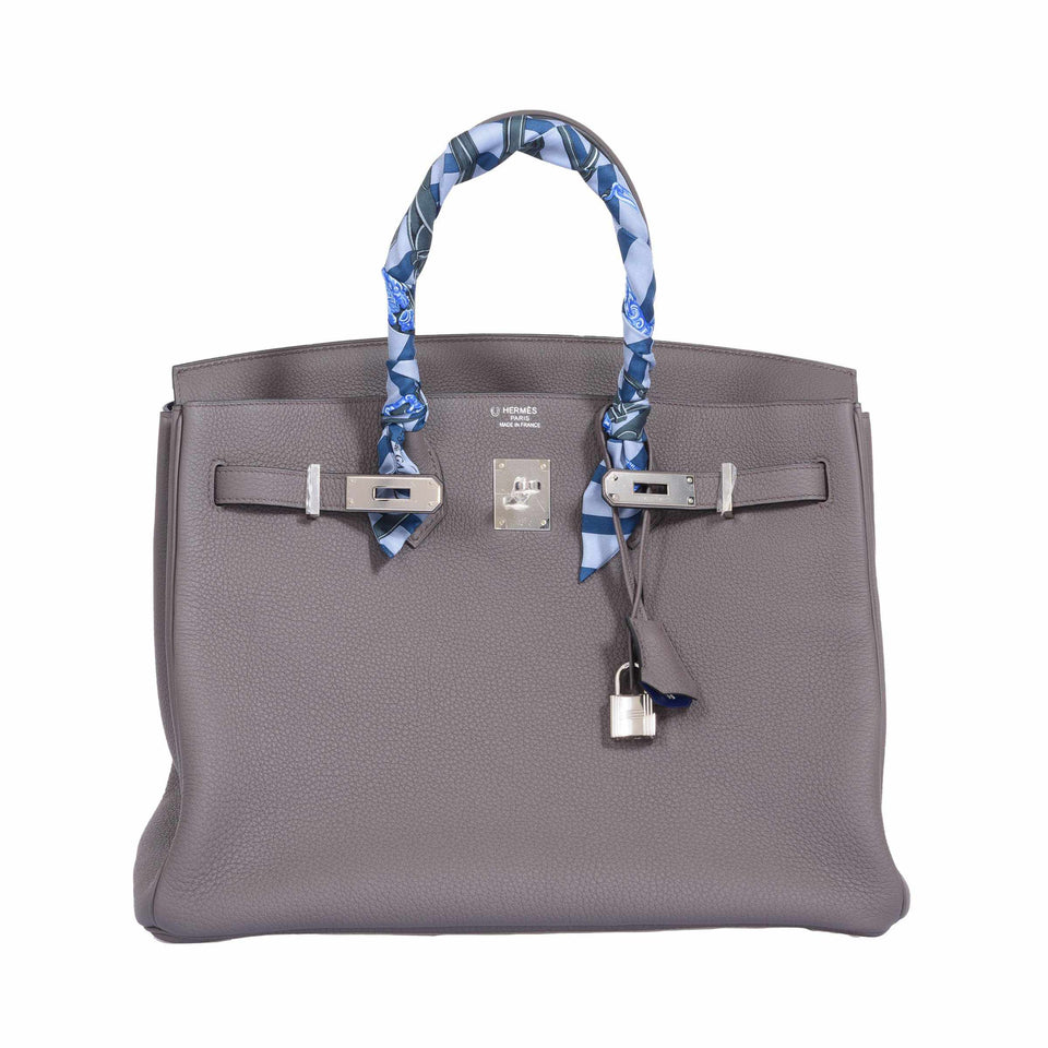 Hermes Birkin 35 HSS Etain With Blue Electric Togo Palladium Hardware