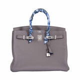 Hermes Birkin 35 HSS Etain With Blue Electric Togo Palladium Hardware
