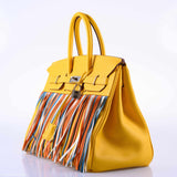 Hermes Birkin 35 HSS Fringe Soleil Togo & Multicolor Swift Leather Palladium Hardware