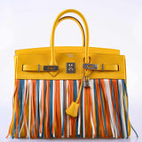 Hermes Birkin 35 HSS Fringe Soleil Togo & Multicolor Swift Leather Palladium Hardware
