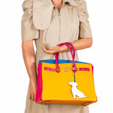 Hermes Birkin 35 HSS Juane D'Or, Mykonos Blue, Rose Tyrien Epsom Gold Hardware