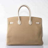 Hermes Birkin 35 HSS Trench & Gris Perle Togo Permabrass Hardware - 2017